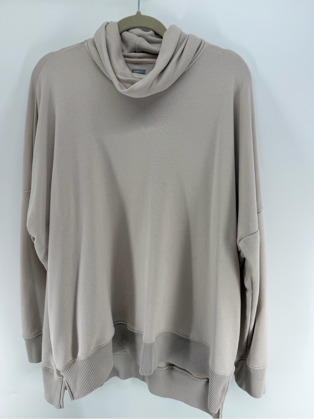 aerie Light Taupe Draped Cowl Neck Sweater